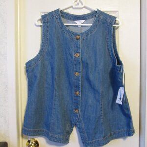 NWT Time and Tru Front Button Denim Vest Size XXXL (22)
